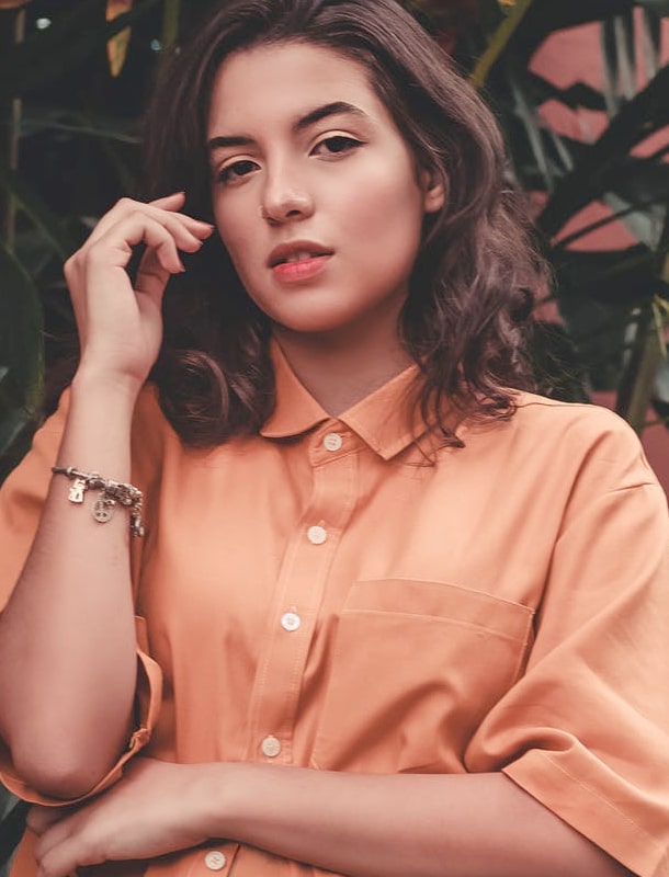 girl and plant